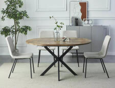 Стол обеденный SIGNAL GASTON орех винтажный/черный мат 100-135/100