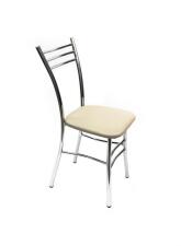 Стул ВВР Трио ваниль/хром, экокожа