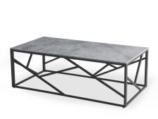 Стол журнальный HALMAR UNIVERSE 2 серый мрамор/черный, 120/60/45