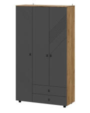 Шкаф NN Мебель (МС Байкал К) Дуб Золотой/Графит, трехстворчатый (с ящиками) (SAFE)