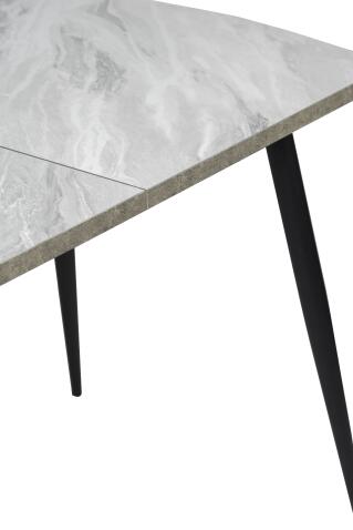 Стол ВВР Раздвижной пластиковый Лавант/бетон светлый/черный конус 110-150/70