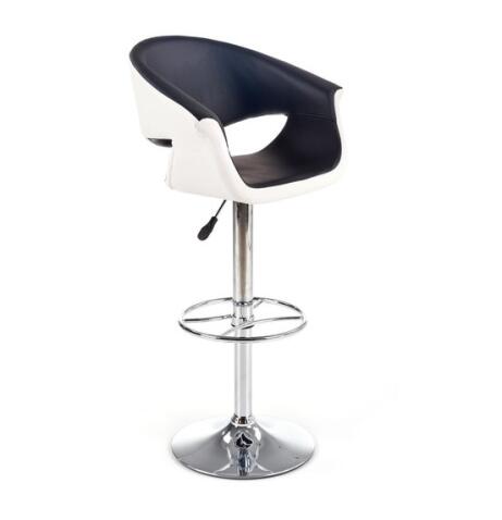 Стул барный HALMAR H46 черно-белый/хром
