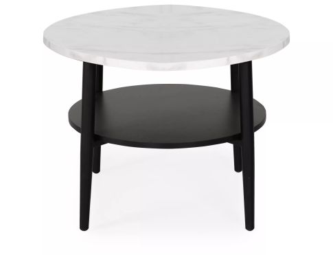 Стол журнальный SIGNAL ELLA B эффект белого мрамора/черный 60/45