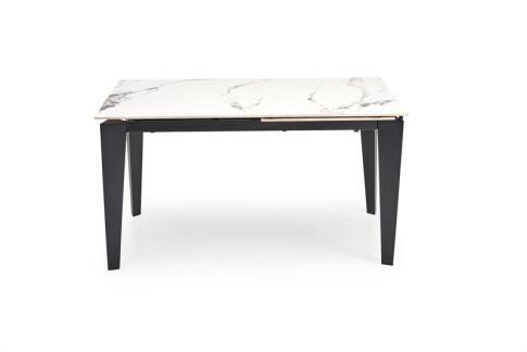 Стол обеденный HALMAR FELIX белый мрамор/черный 141-201/81