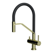 Смеситель для кухни Omoikiri Akeno-LG светлое золото/черный