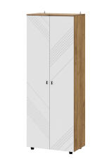 Шкаф NN Мебель (МС Байкал К) Дуб Золотой/Белый матовый, двухстворчатый комбинированный (SAFE)