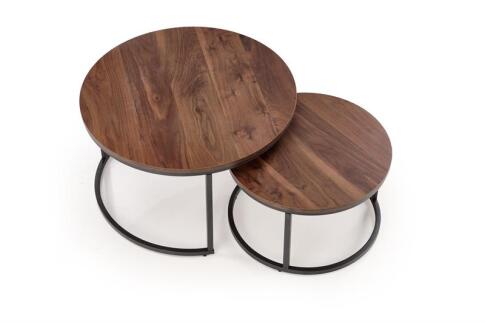 Комплект HALMAR JAVA (2 стола журнальных) орех/черный