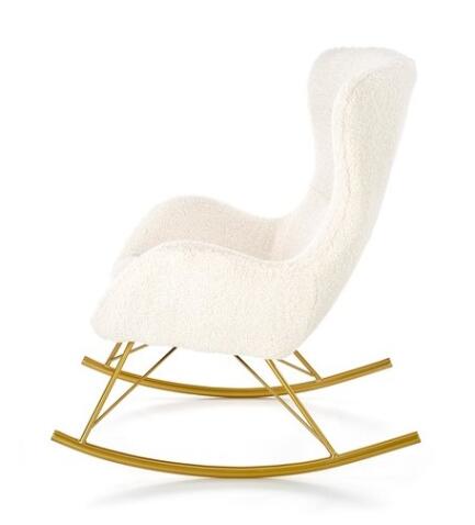 Кресло-качалка HALMAR LIBERTO кремовый/золотой