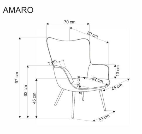 Кресло HALMAR AMARO кремовый