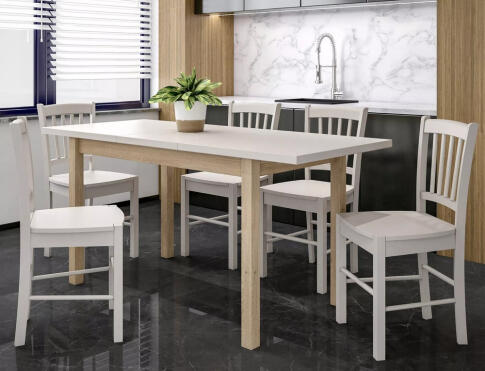 Стол обеденный SIGNAL ADAM кашемир/дуб кремона 90-125/65