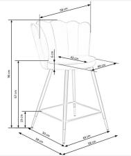Стул барный HALMAR H106 темно-зеленый/черный/золотой