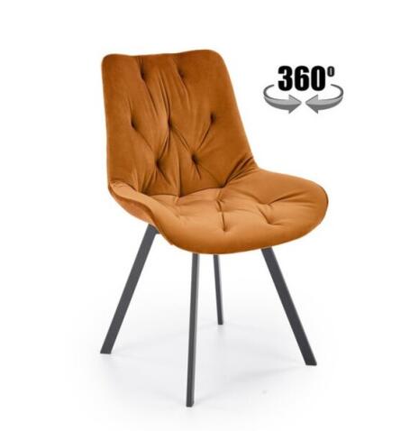 Стул HALMAR K519 корица/черный, поворотный