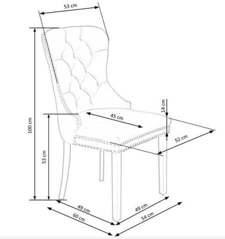 Стул HALMAR MIYA темно-синий/черный
