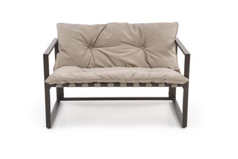 Комплект HALMAR SHARK (софа + 2 кресла + стол журнальный) черный/капучино