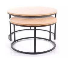 Комплект SIGNAL ATLANTA II (2 стола журнальных) дуб/черный Комплект SIGNAL ATLANTA II (2 стола журнальных) дуб/черный