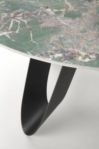 Стол обеденный HALMAR GIOVANI зеленый мрамор/черный 135