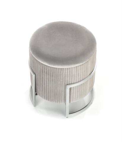 Пуф HALMAR CRICKET светло-серый/хром