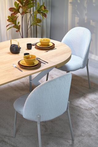 Стол обеденный HALMAR PERONI дуб гикори/кашемир 100-250/100