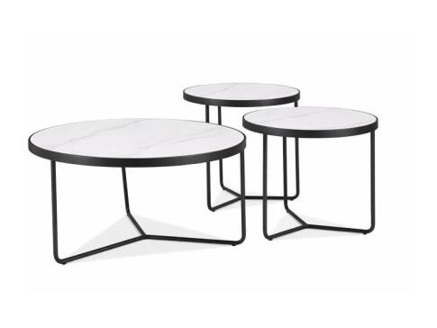 Комплект SIGNAL DEMETER (3 стола журнальных) белый/черный