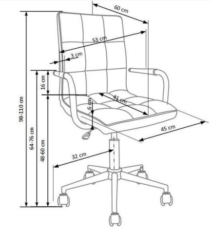 Кресло компьютерное HALMAR GONZO 4 розовый/хром