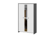 Шкаф трехстворчатый NN Мебель (МС Дольче К) Графит/Белый