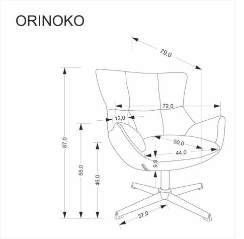 Кресло HALMAR ORINOKO серый