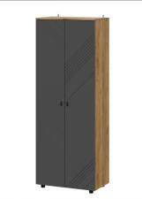 Шкаф NN Мебель (МС Байкал К) Дуб Золотой/Графит, двухстворчатый комбинированный (SAFE)