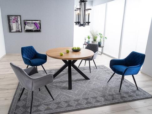 Стол обеденный SIGNAL RITMO дуб/черный мат 120/75