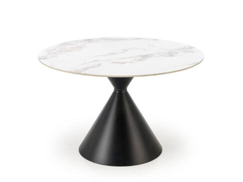 Стол обеденный HALMAR GARET белый мрамор/черный 120