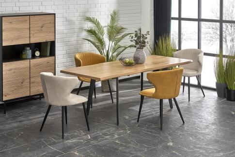 Стол обеденный HALMAR DICKSON 2 дуб натуральный/черный 150-210/90