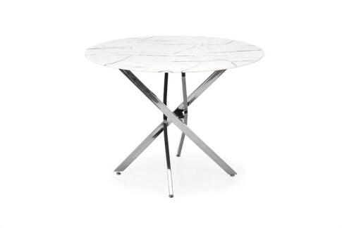 Стол обеденный HALMAR RAYMOND 3 белый/серебряный 100