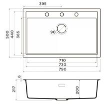 Кухонная мойка Omoikiri Sintesi 79-GB Artceramic/графит