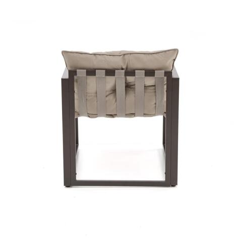 Комплект HALMAR SHARK (софа + 2 кресла + стол журнальный) черный/капучино