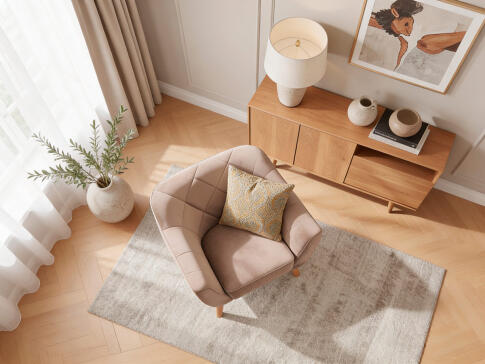 Кресло SIGNAL KARO 1 Velvet Bluvel 40 темно-бежевый/бук