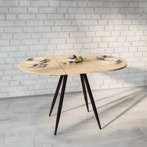 Стол ВВР Элип Дуб крафт золотой/черный конус, ЛДСП