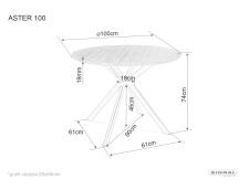 Стол обеденный SIGNAL ASTER дуб/черный мат 100
