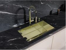 Кухонная мойка из нержавейки Omoikiri Taki 74-U/IF-L-LG Side светлое золото