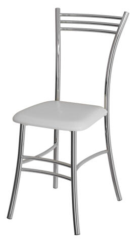 Стул ВВР Трио Белый Крокодил/хром, экокожа Стул ВВР Трио Белый Крокодил/хром, экокожа