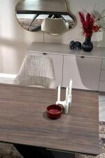 Стол обеденный HALMAR HILARIO орех/черный 180-260/90