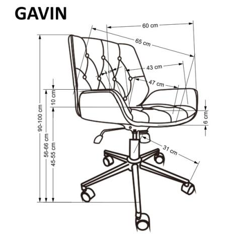Кресло компьютерное HALMAR GAVIN ореховый/черный