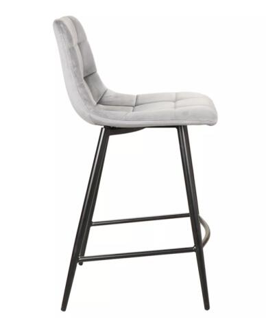 Стул барный SIGNAL MILA H-2 Velvet Bluvel 14 серый/черный мат