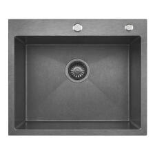 Кухонная мойка из нержавейки BLANTEK LS-5848STB Stone texture black