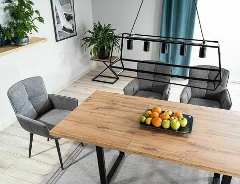 Стол обеденный SIGNAL VITO дуб артизан/черный 140-180/85