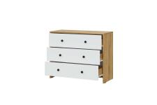 Комод NN Мебель (МС Дольче К) 3 ящика Дуб Золотой/Белый
