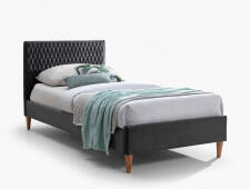 Кровать SIGNAL AZURRO Velvet Bluvel 14 серый/дуб 90/200