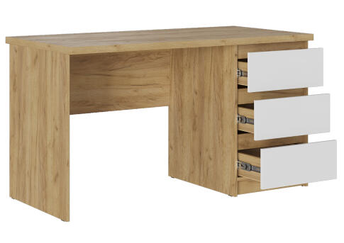 Стол письменный МК Стиль Бостон СП-001 МДФ дуб крафт золотой/белый глянец