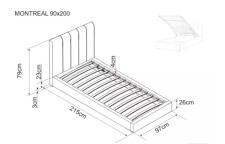 Кровать SIGNAL MONTREAL Velvet tap. 192 серый, 90/200