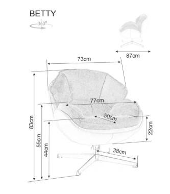 Кресло SIGNAL BETTY античный розовый/бежевый/хром