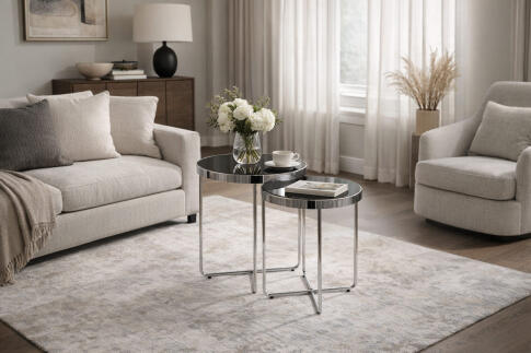 Комплект SIGNAL SAGA (2 стола журнальных) черный/хром