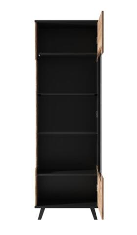 Шкаф-витрина HALMAR RANDOM W-1 дуб вотан/черный